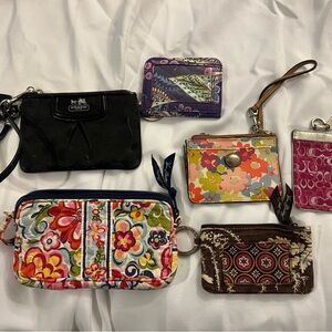 Coach and Vera Bradley wristlets and ID holders